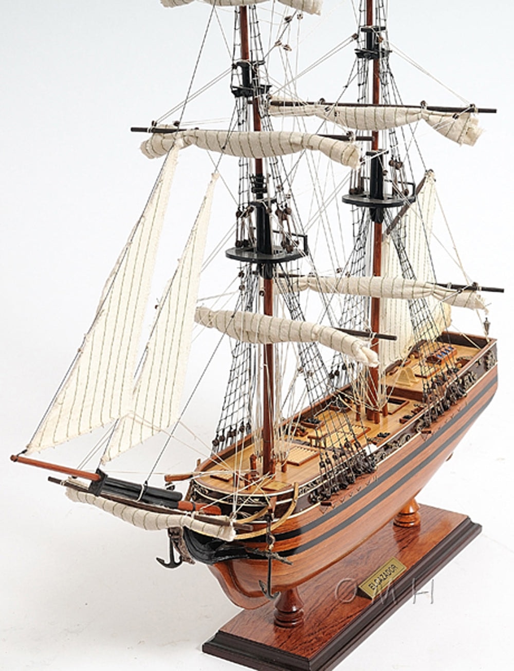 ALDO Hobbies & Creative Arts > Collectibles > Scale Models L: 24 W: 8 H: 24 Inches / NEW / Wood El Cazador The Hunter Spanish brig Tall Ship Wood Model Sailboat Assembled