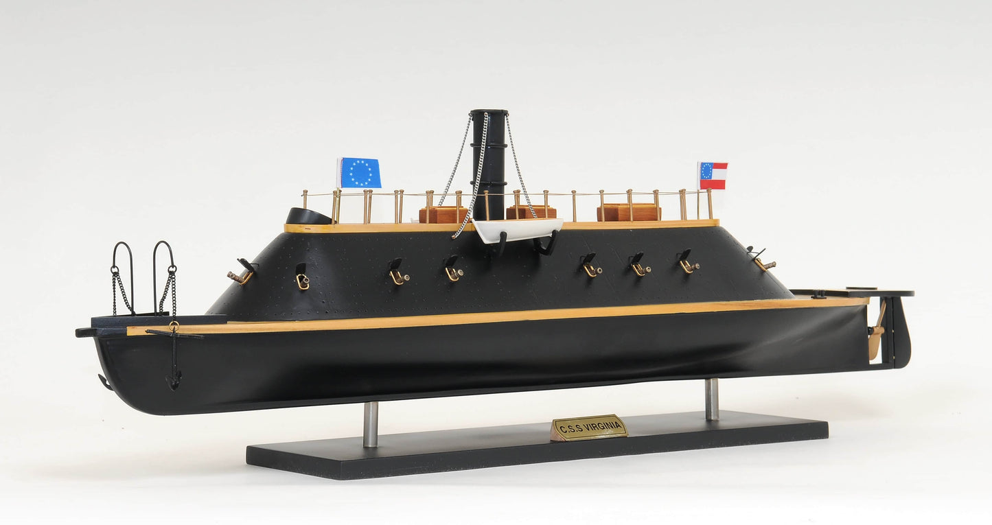 ALDO Hobbies & Creative Arts > Collectibles > Scale Models L: 38.5 W: 9.5 H: 16 Inches / NEW / wood C.S.S. Virginia Ironclad Steam Powered Ship Exclusive Edition Wood Model Assembled with Display Case
