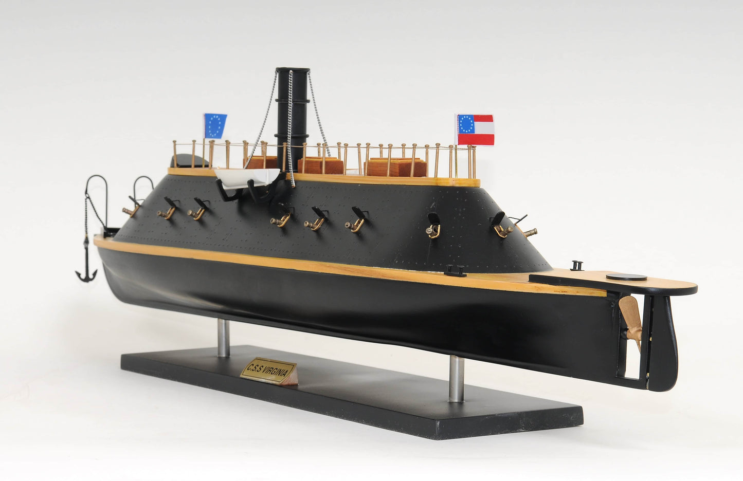 ALDO Hobbies & Creative Arts > Collectibles > Scale Models L: 38.5 W: 9.5 H: 16 Inches / NEW / wood C.S.S. Virginia Ironclad Steam Powered Ship Exclusive Edition Wood Model Assembled with Display Case