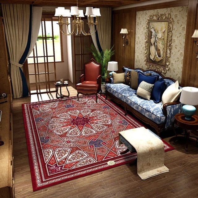 ALDO Home & Kitchen>Area Rugs>Carpet 2.6 feet Wide x 4 feet Long / Polyester / Red Zodiac Sign Style Design Luxury Non-Slip Rug Red Carpet