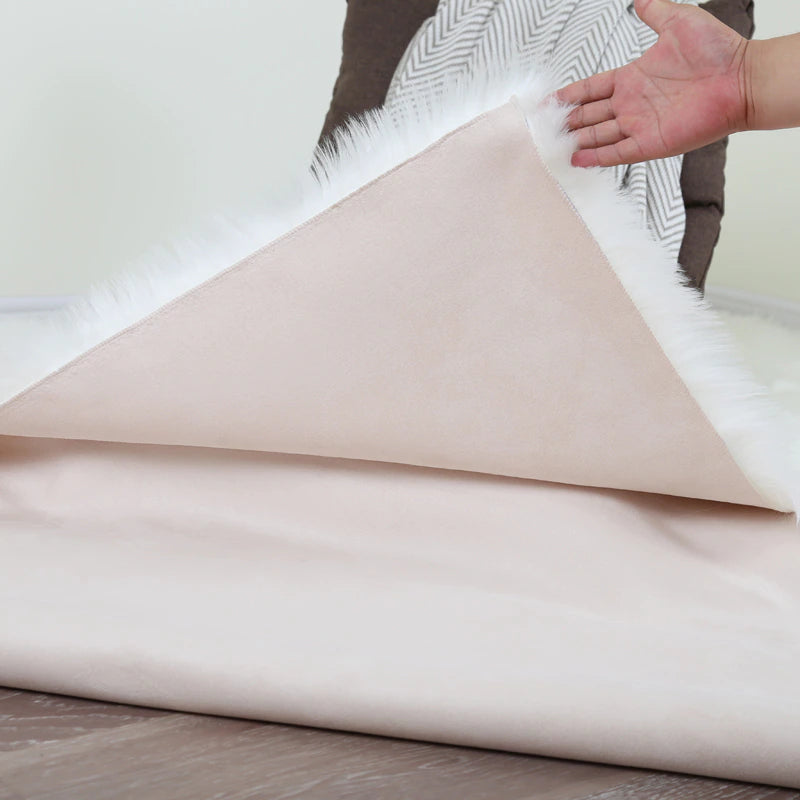 ALDO Home & Kitchen>Area Rugs>Carpet Luxury Super Soft Faux Sheepskin Fur Pink Area Rugs for Bedside Floor Mat Plush Sofa Cover Seat Pad for Bedroom