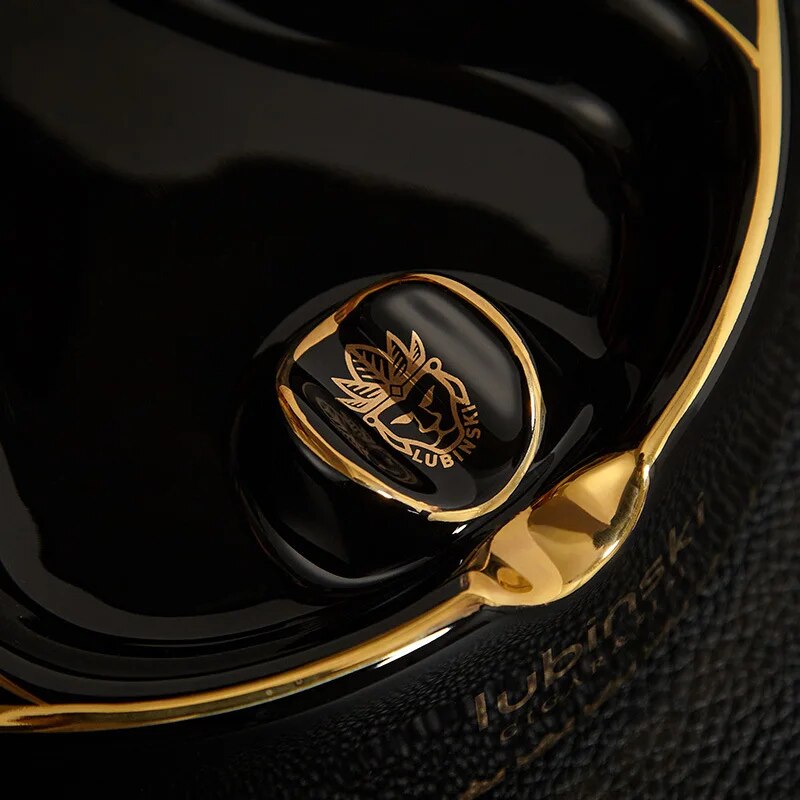 ALDO Home & Kitchen>Ashtray Luxury Hand Made Fine Ceramic Pipe and Sigar Ashtrays Exlusive Design with Real Gold Leaf by Lubinski