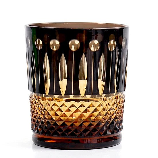 ALDO Home & Kitchen>Cups, Mugs, & Saucers Black Privat Collection Japanese Edo Kiriko Style Old Fashioned Hand Cut and Blown Crystal Wishky Cocktail and Vodka Glasses