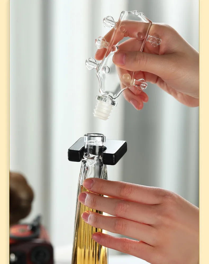 ALDO Home & Kitchen>Cups, Mugs, & Saucers Crystal Led Free Glass Gutar Decanter Bottle Two Glasses and Holder Set For Liquor Wine Whisky Vodka