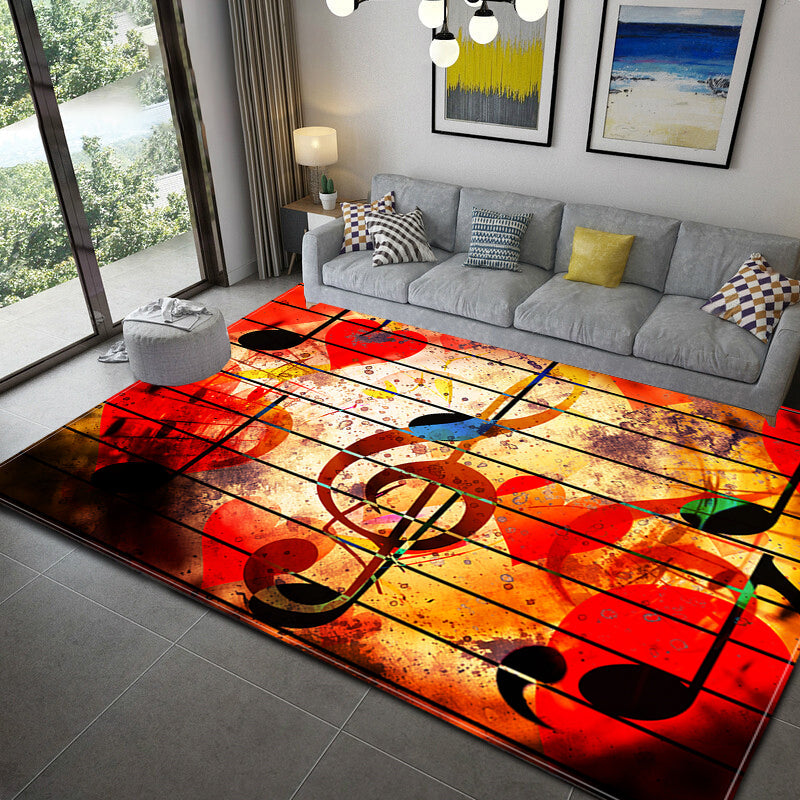 ALDO Home & Kitchen>Cups, Mugs, & Saucers New 5 Ft Long 3.3 Ft Wide / PVC / Black and White Modern 3D Rainbow of Love In Color of Music Universal Decoration Non-Slip Rug Carpet