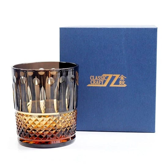 ALDO Home & Kitchen>Cups, Mugs, & Saucers Privat Collection Japanese Edo Kiriko Style Old Fashioned Hand Cut and Blown Crystal Wishky Cocktail and Vodka Glasses