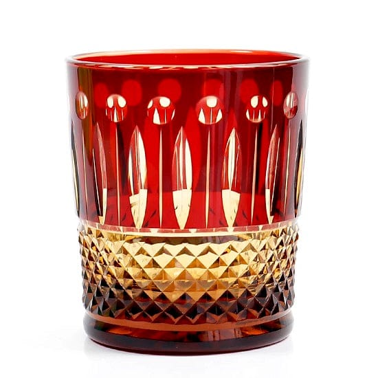 ALDO Home & Kitchen>Cups, Mugs, & Saucers Red Privat Collection Japanese Edo Kiriko Style Old Fashioned Hand Cut and Blown Crystal Wishky Cocktail and Vodka Glasses