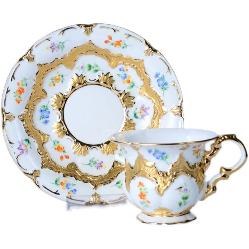 ALDO Home & Kitchen>Dinner Set>Tableware / Drinkware Coffee cup Royal Cort Luxury Style Fine Porcelain 24 K Gold Plated Gold and White Coffee Tea sets