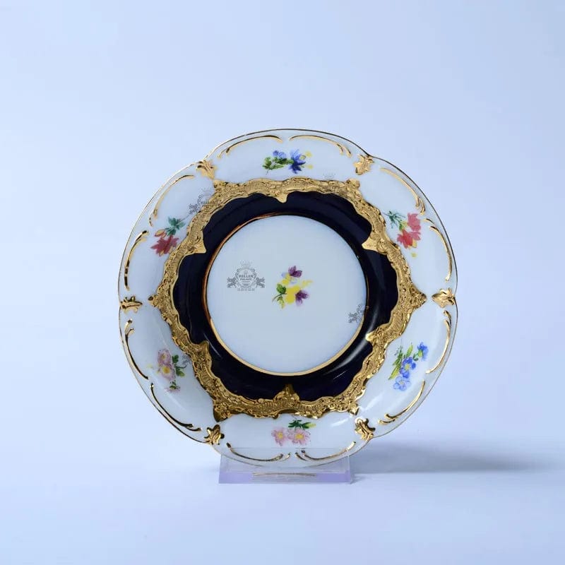 ALDO Home & Kitchen>Dinner Set>Tableware> Drinkware/ Coffee plate Royal Cort Luxury Style Fine Porcelain 24 K Gold Plated Blue and White Coffee Tea sets