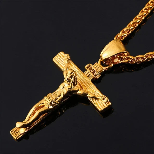 ALDO Jewelry Designer Christian Cross with Jesus Christ Prayers Amulet Pendant Necklace