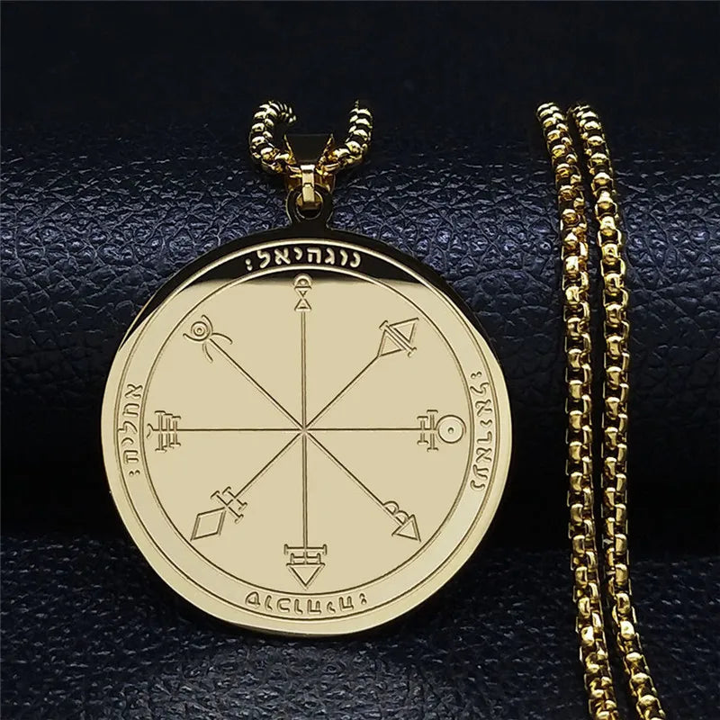 ALDO Jewelry Gold King Solomon Amulet Pentacle Pendant For New Love Family Hapiness Protection and Success