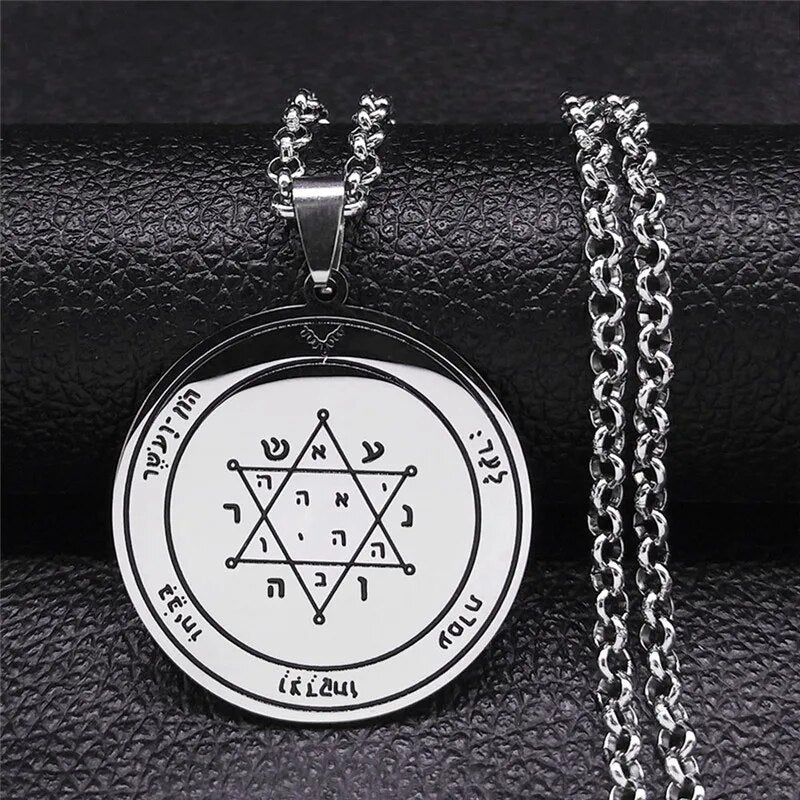 ALDO Jewelry King Solomon Talisman Seals Amulet Pentacle Pendant for Acquiring Glory, Honors, Riches, and Tranquility of Mind