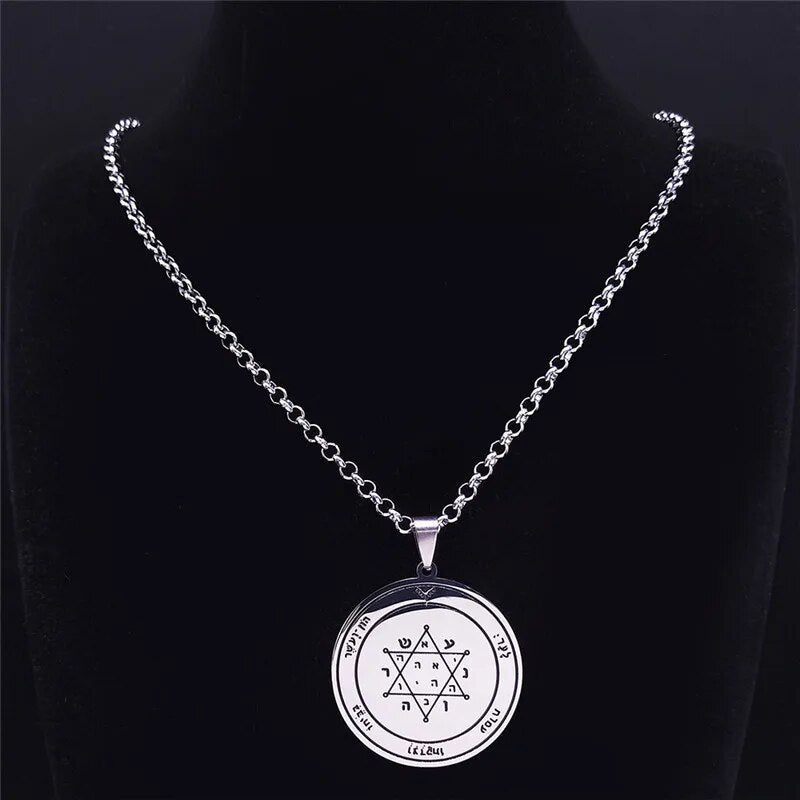 ALDO Jewelry King Solomon Talisman Seals Amulet Pentacle Pendant for Acquiring Glory, Honors, Riches, and Tranquility of Mind