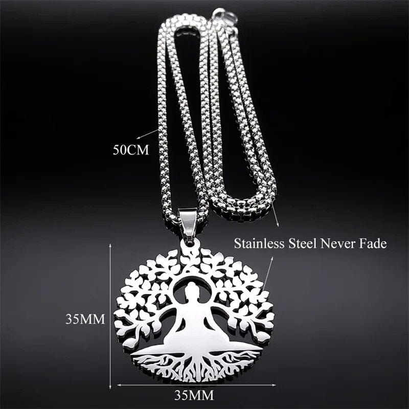 ALDO Jewelry Yoga Buddha Sacred Meditation Necklace Pendant Good Health Protection and Great Fortune for Woman