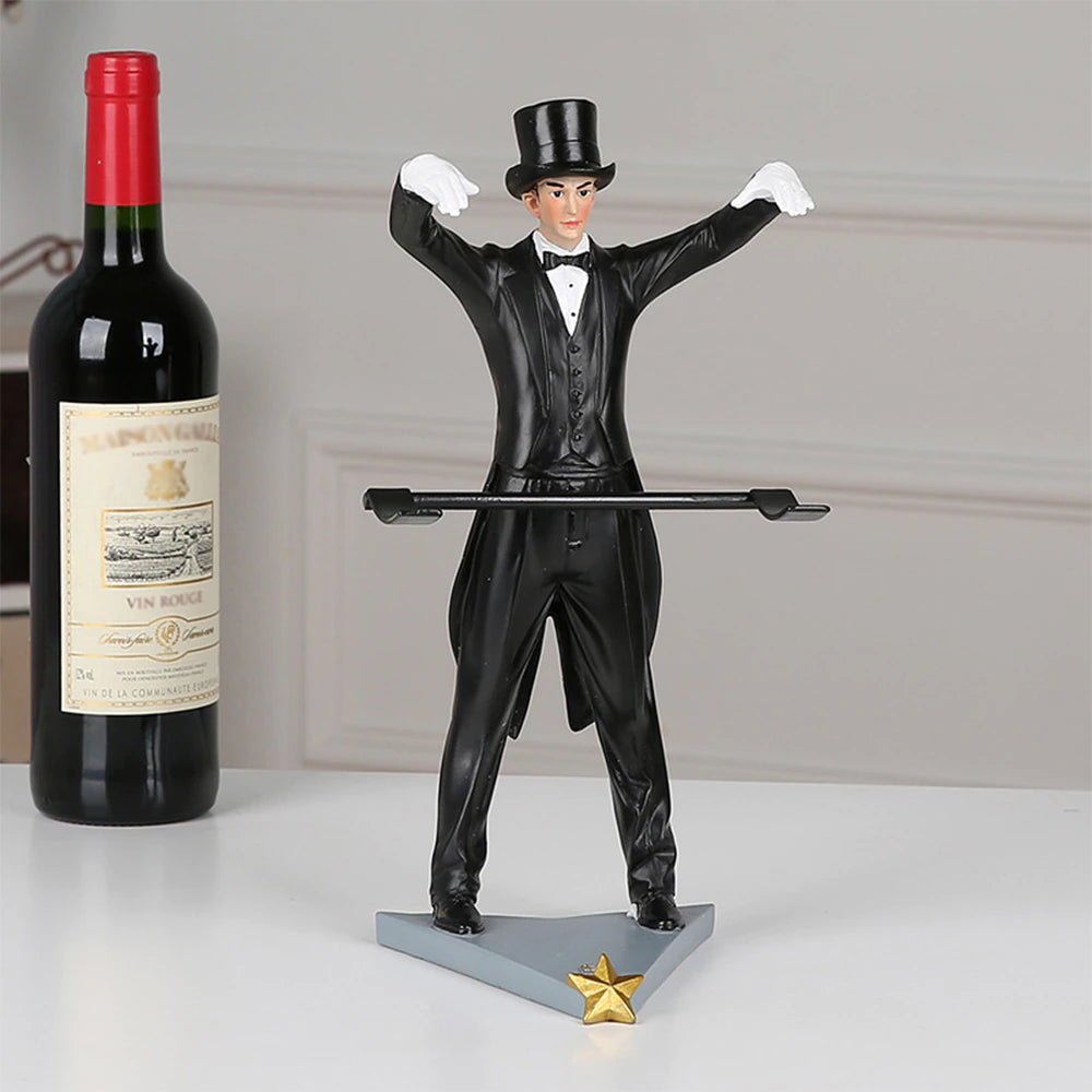 ALDO Kitchen & Dining > Kitchen Tools & Utensils > Kitchen Organizers > Drinkware Holders black / resin / 31cm x 14cm / 12.2: x 5.5" inches Amazing Magician Wine Bottle Holder Wine Ruck Hand-made Exquisite Craftsmanship