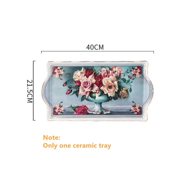 ALDO > Kitchen & Dining > Tableware > Dinnerware Serving Tray / porcelain / New British Style Coffee and Tea Luxury Porcelain 24 karat Gold Plated Set