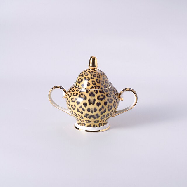 ALDO > Kitchen & Dining > Tableware > Dinnerware Sugar Pot / porcelain / new Leopard Style Luxury Coffee and Tea Porcelain 24 Karat Gold Plated Sets For Six