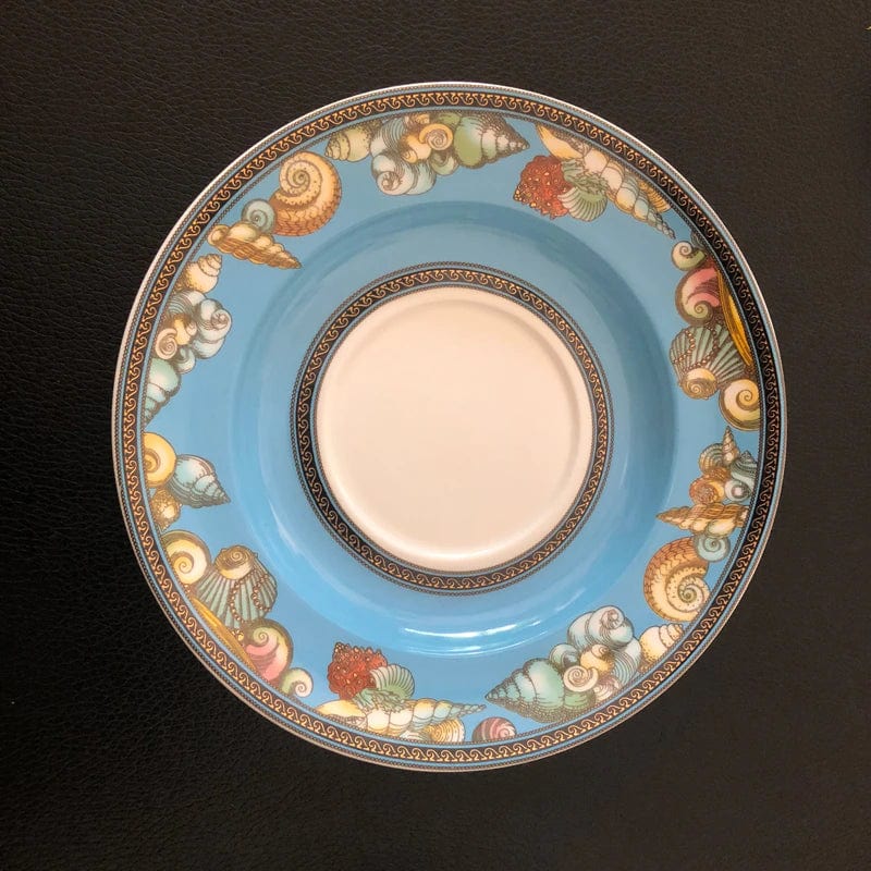 ALDO > Kitchen & Dining > Tableware > Dinnerware Versace Style Blue Ocean Luxury Coffee and Tea Porcelain 24 karat Gold Plated Sets