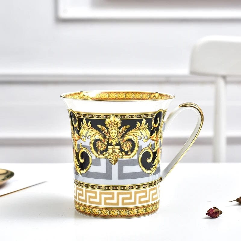 ALDO > Kitchen & Dining > Tableware > Dinnerware Versace Style Luxury Classic Coffee and Tea Ceramic 24 karat Gold Plated Mugs