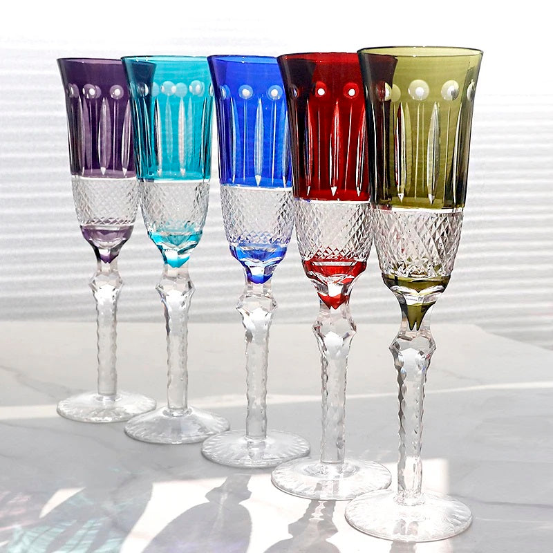ALDO Kitchen & Dining > Tableware > Drinkware Amazing Luxury Japanize Lead Free Hand Cut and Hand Blown Champagne Flute Crystal Glasses
