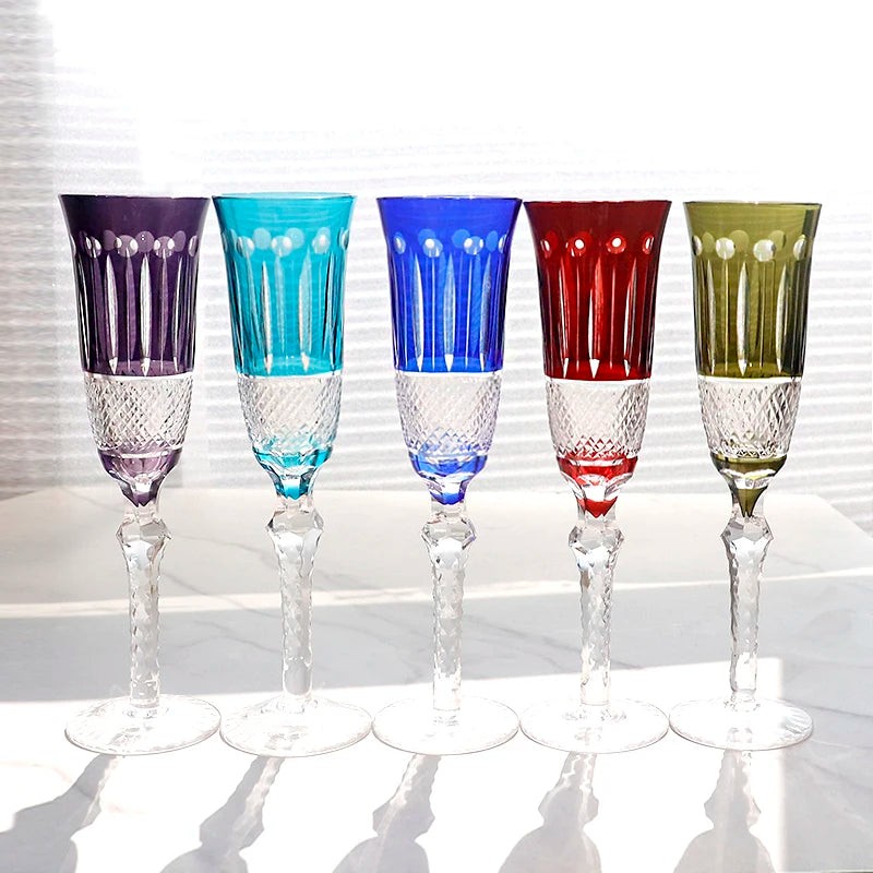 ALDO Kitchen & Dining > Tableware > Drinkware Amazing Luxury Japanize Lead Free Hand Cut and Hand Blown Champagne Flute Crystal Glasses
