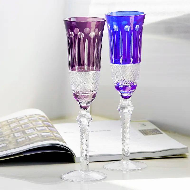 ALDO Kitchen & Dining > Tableware > Drinkware Amazing Luxury Japanize Lead Free Hand Cut and Hand Blown Champagne Flute Crystal Glasses