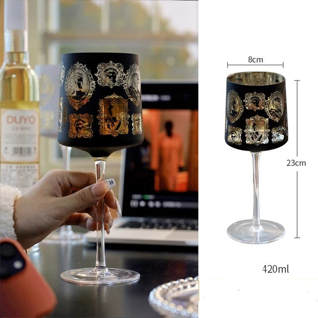 ALDO Kitchen & Dining > Tableware > Drinkware Artwork on the Dining table Unique Romantic Wine Champagne Glass Goblet with Electroplated Coating