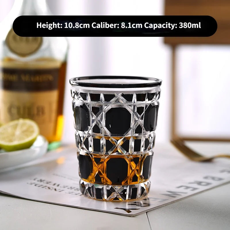ALDO Kitchen & Dining > Tableware > Drinkware Black Muticolor New Style Crystal Glasses for Champagne,Whiskey, Wine, Cocktails,Whiskey, Vodka, Sake