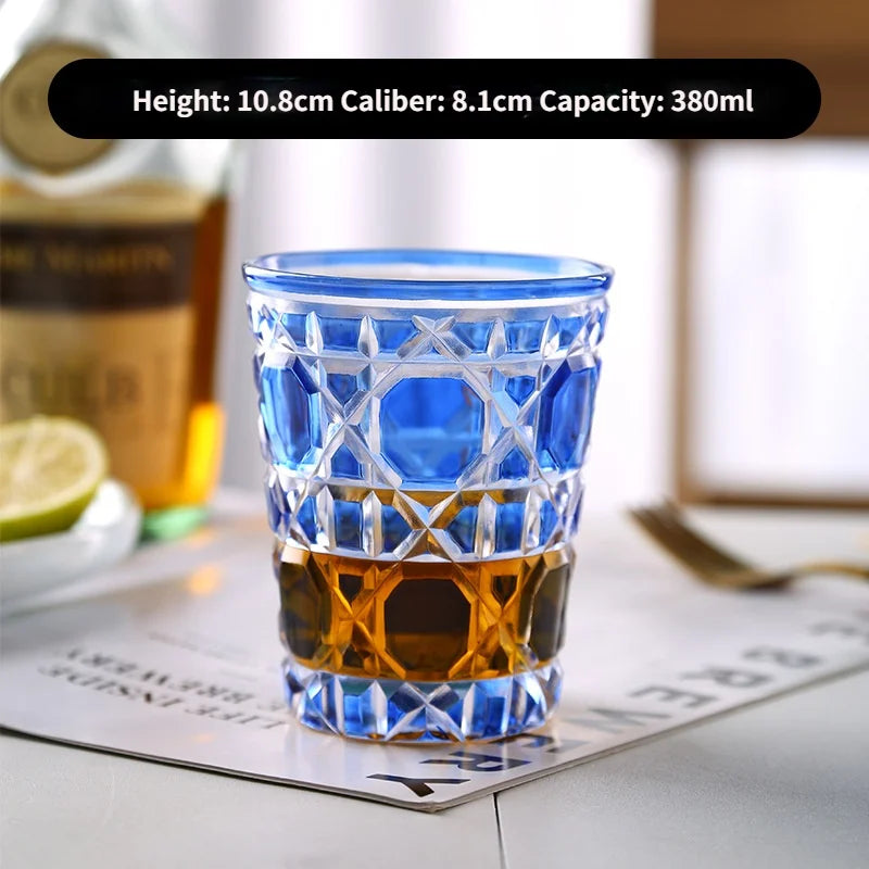 ALDO Kitchen & Dining > Tableware > Drinkware Blue Muticolor New Style Crystal Glasses for Champagne,Whiskey, Wine, Cocktails,Whiskey, Vodka, Sake