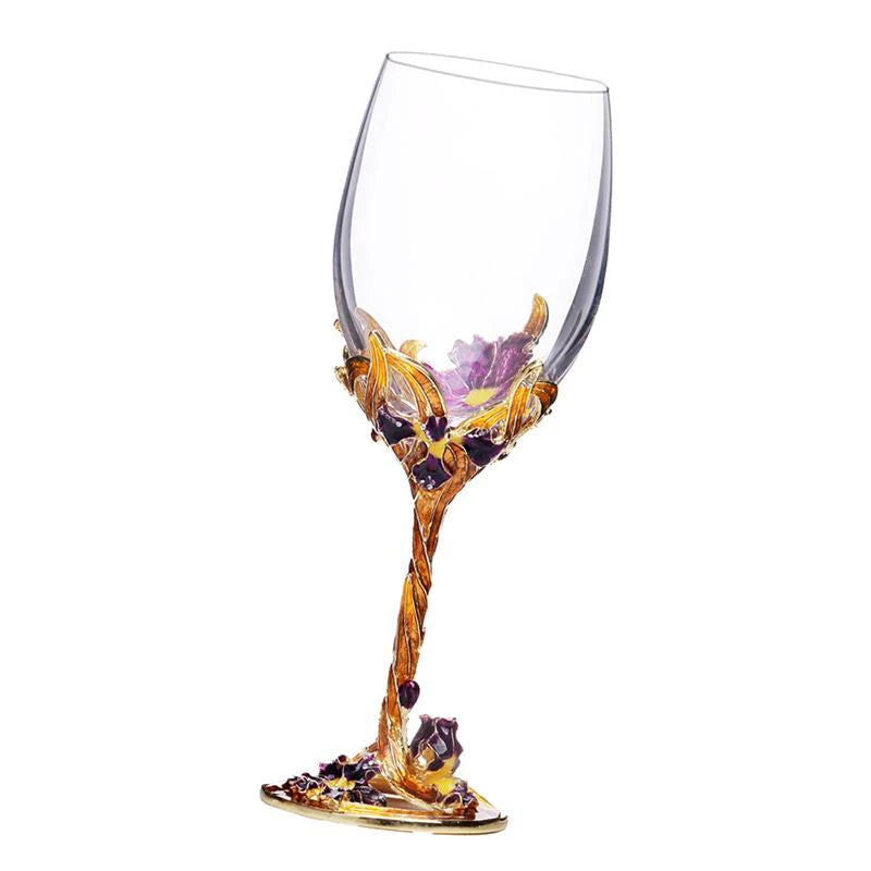 ALDO Kitchen & Dining > Tableware > Drinkware Elegant Custom Made Enamel Led Free Crystal Goblet Wine Glass Comes With Beutiful Gift Box