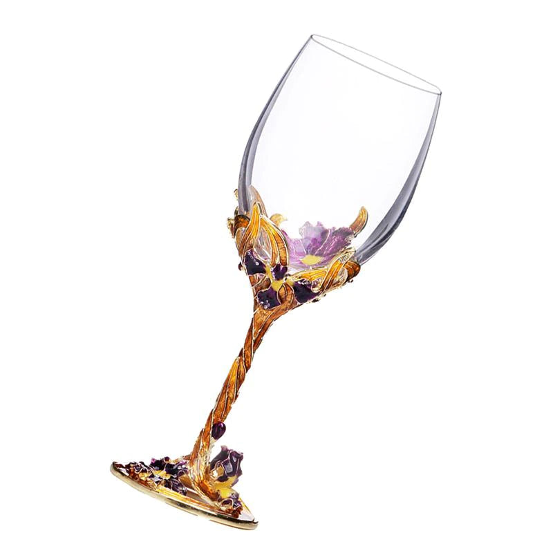 ALDO Kitchen & Dining > Tableware > Drinkware Elegant Custom Made Enamel Led Free Crystal Goblet Wine Glass Comes With Beutiful Gift Box