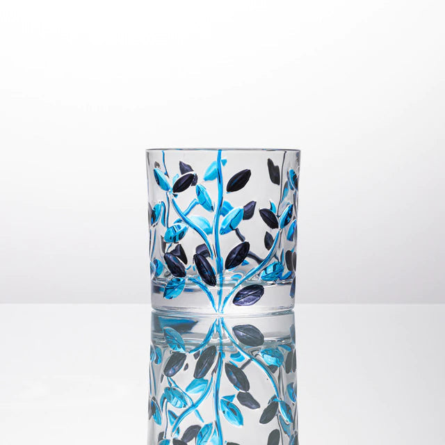 ALDO Kitchen & Dining > Tableware > Drinkware Glass Style 3 / Crystal Lead Free / See Attached Pictures Four Seasons Italian Murano Style Luxury Hand Cut and Painted Colorful Stain lead Free Crystal Free Whisky Vodka Cocktail Glasses