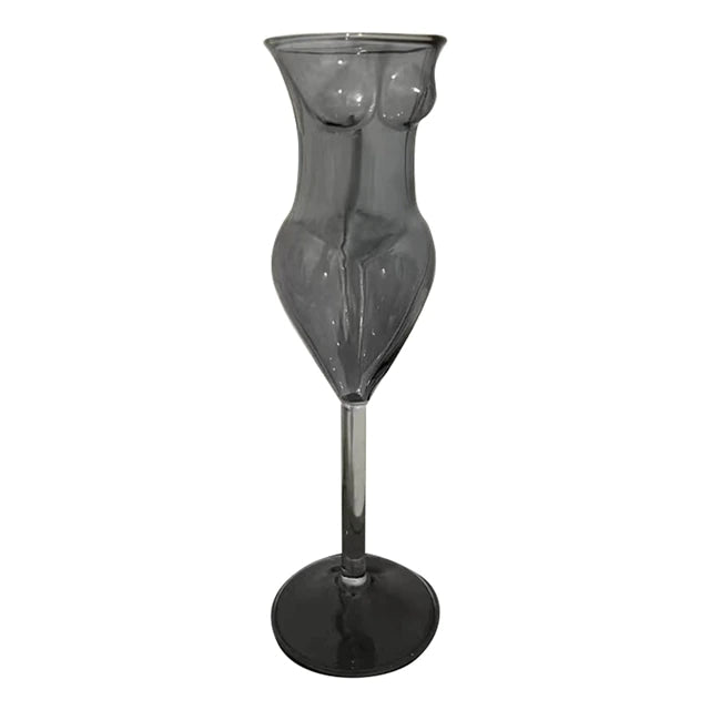 ALDO Kitchen & Dining > Tableware > Drinkware Gray / Lead free Crystal / 9.25"inch toll x 2.55" inches wide Muticolor Miss Wine Glass Female-shaped Glasses for Champagne,Whiskey, Wine, Cocktails,Glass, Goblet for Party Home Bar
