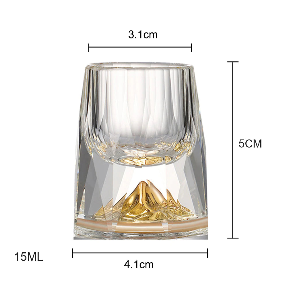 ALDO Kitchen & Dining > Tableware > Drinkware Luxury Lead Free Crystal Glass 24 karat Gold Foil Hand Blown Dimond Cut For Whisky Vodka Glasses