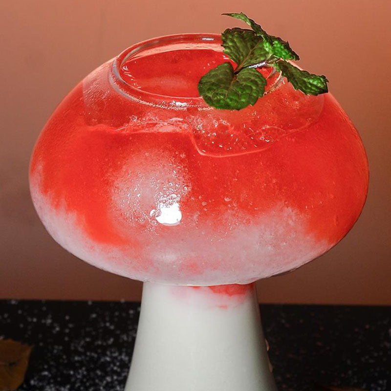 ALDO Kitchen & Dining > Tableware > Drinkware Mushroom Fun Glass / Lead free Crystal / 12 cm toll x 5.5 cm width Mushroom Fun Glass for Martini, Cocktails, Beer ,Champagne Party and Home Bar