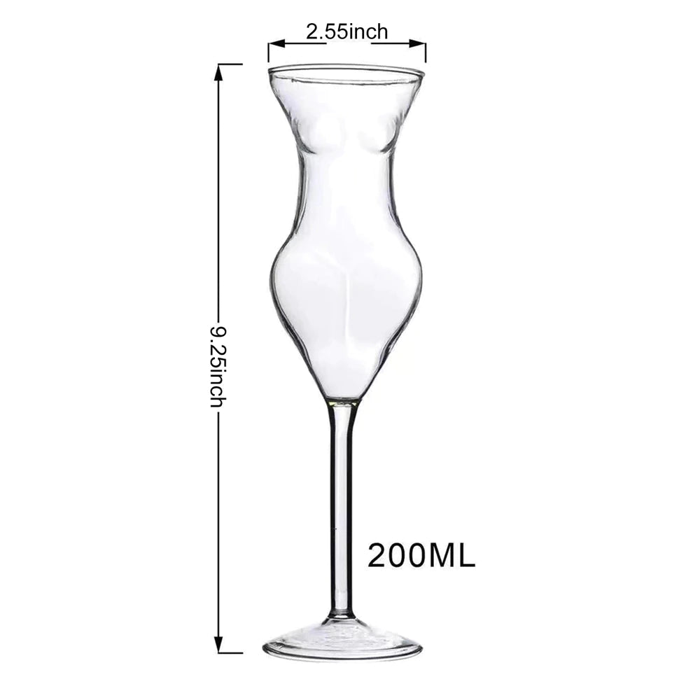 ALDO Kitchen & Dining > Tableware > Drinkware Muticolor Miss Wine Glass Female-shaped Glasses for Champagne,Whiskey, Wine, Cocktails,Glass, Goblet for Party Home Bar