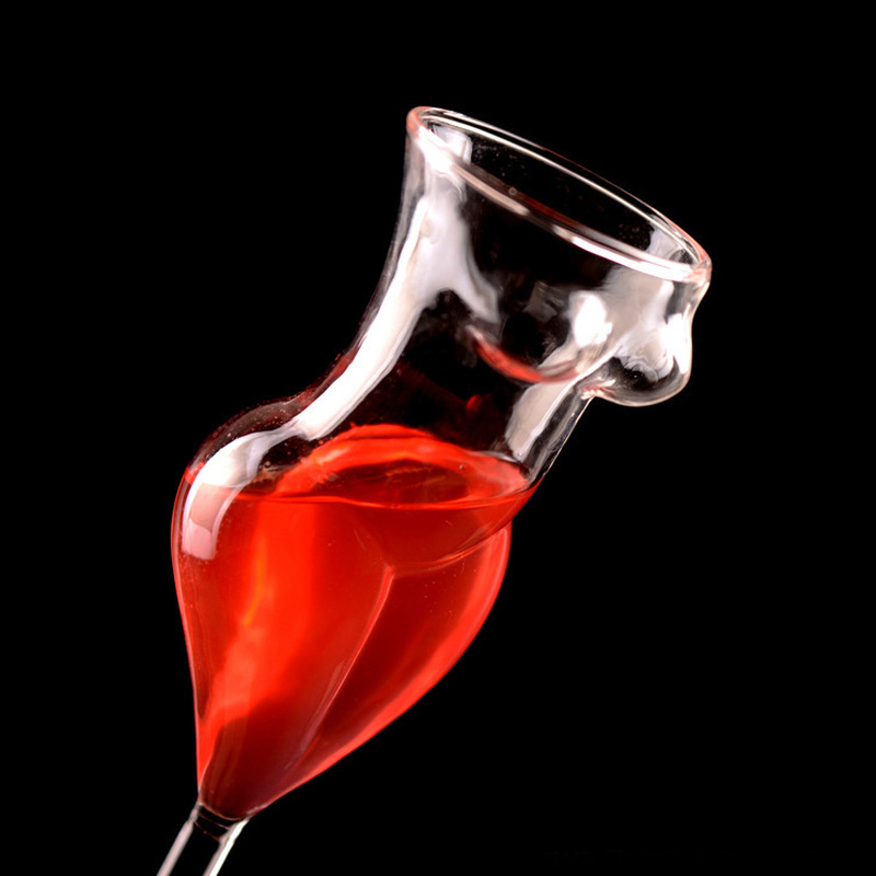 ALDO Kitchen & Dining > Tableware > Drinkware New / Lead free Crystal / 9"inch toll x 2.5" inches wide Miss Wine Glass Female-shaped Glasses for Champagne,Whiskey, Wine, Cocktails,Glass, Goblet for Party Home Bar