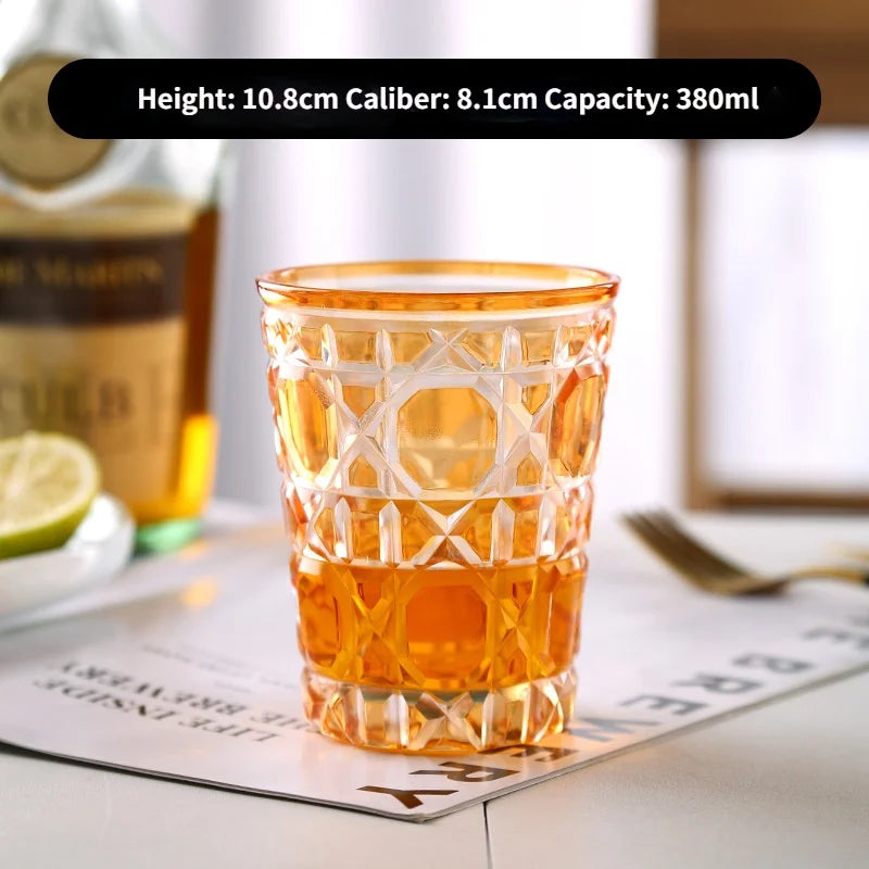 ALDO Kitchen & Dining > Tableware > Drinkware Orange Muticolor New Style Crystal Glasses for Champagne,Whiskey, Wine, Cocktails,Whiskey, Vodka, Sake