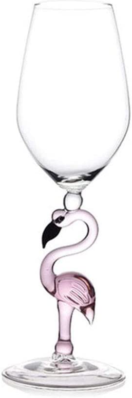 ALDO Kitchen & Dining > Tableware > Drinkware Pink Flamngo Medium Wine Glass 25.2 cm x 8.2 cm / Lead free Crystal / See attached Picture Pink Flamingo Fun Glasses for Martini, Wine, Cocktails, Beer ,Champagne Party and Home Bar