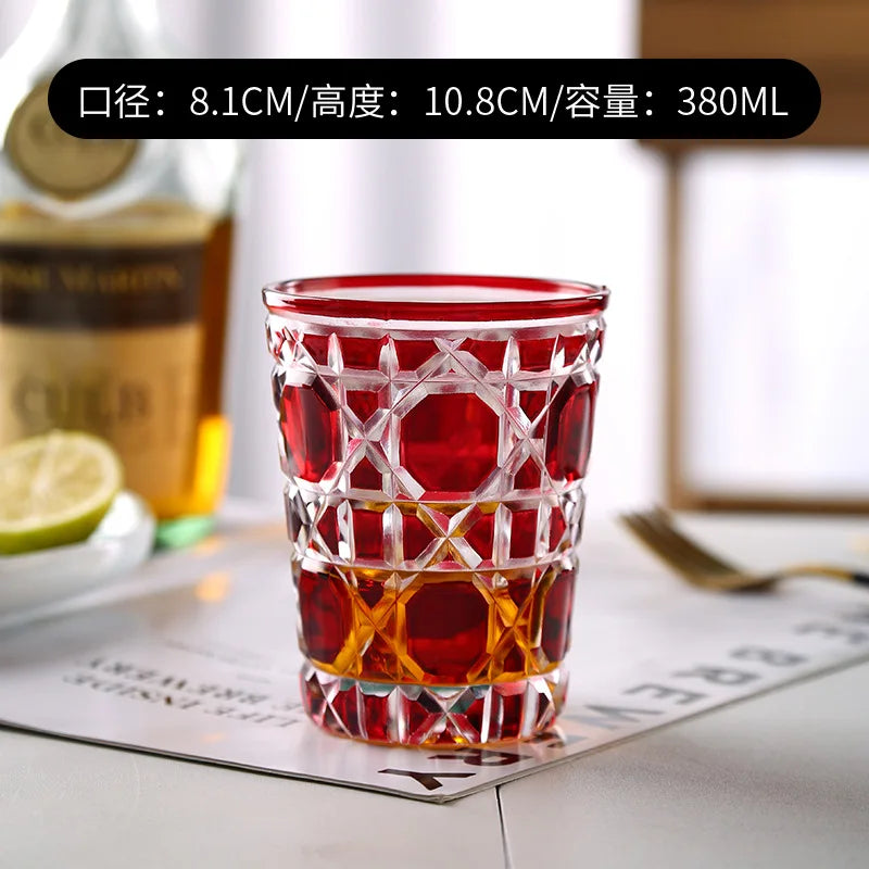 ALDO Kitchen & Dining > Tableware > Drinkware Red Muticolor New Style Crystal Glasses for Champagne,Whiskey, Wine, Cocktails,Whiskey, Vodka, Sake