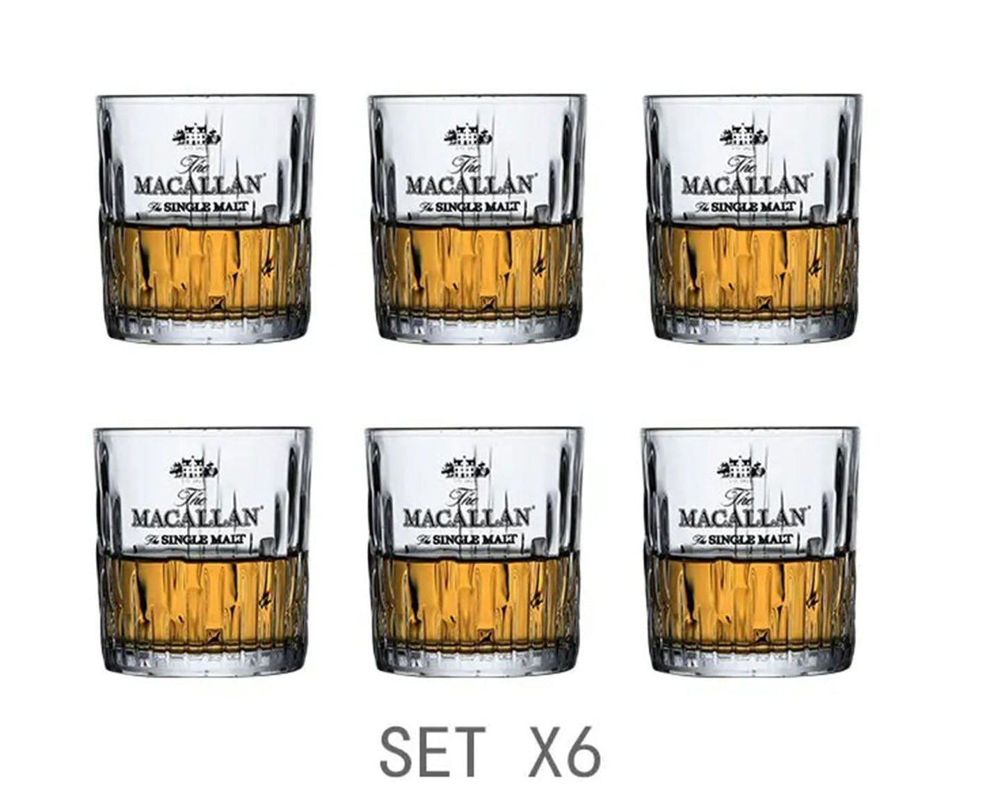 ALDO Kitchen & Dining > Tableware > Drinkware Set of Six Private Collection New Macallan Signature Single Malt Crystal Faceted Whiskey Lead-Free Glasses