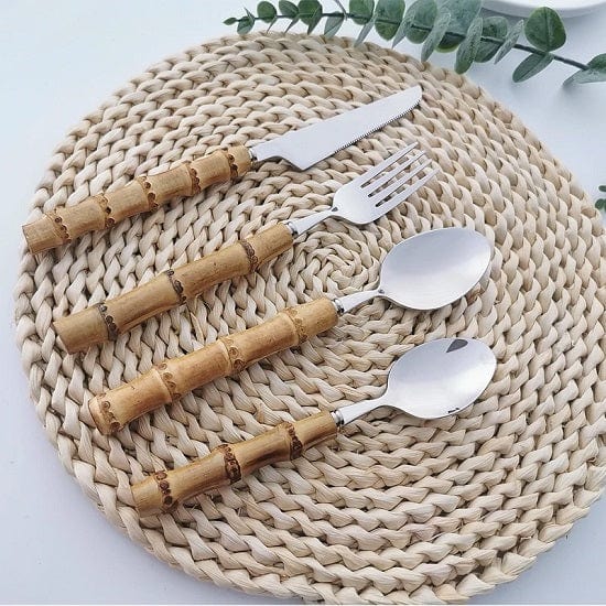 ALDO Kitchen & Dining / Tableware / Original Nature Bamboo Handle Stainless Steel Dinnerware Cutlery Sets