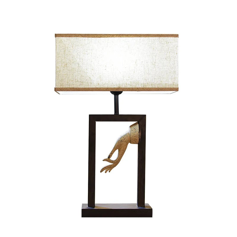 ALDO Lamps> Lighting & Ceiling Fans Modern Romantic Table LED Lamp Solid Wood with Fabric Shade