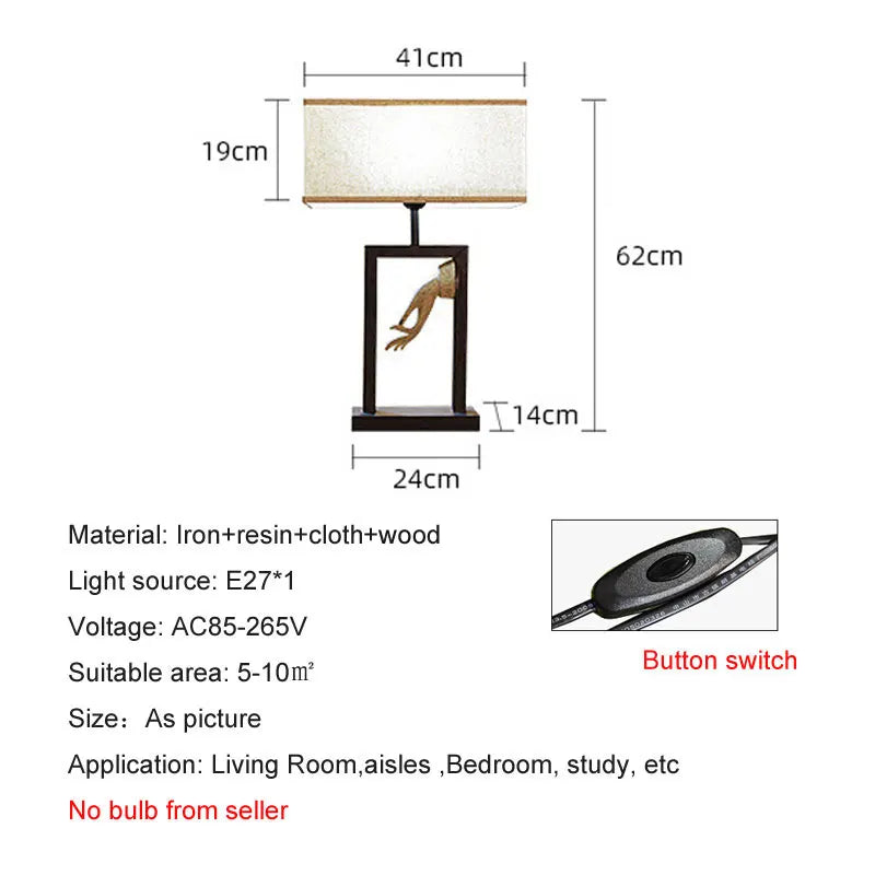 ALDO Lamps> Lighting & Ceiling Fans Modern Romantic Table LED Lamp Solid Wood with Fabric Shade