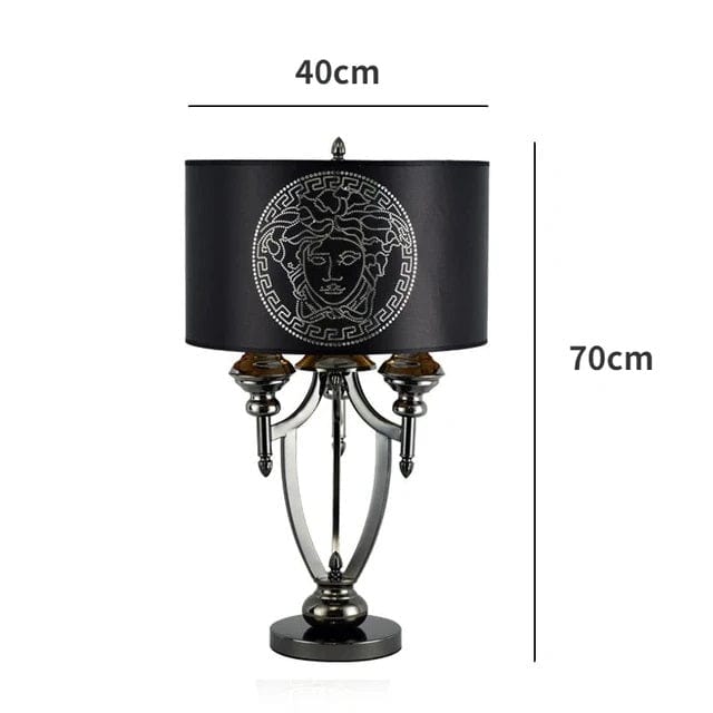 ALDO Lighting > Lamps Versace Style Fabric Lampshade Large Table Top Lamps