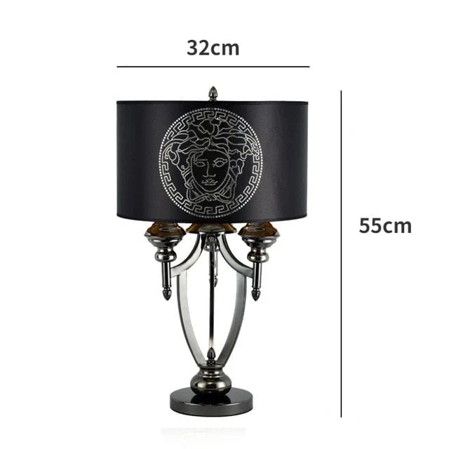 ALDO Lighting > Lamps Versace Style Fabric Lampshade Large Table Top Lamps