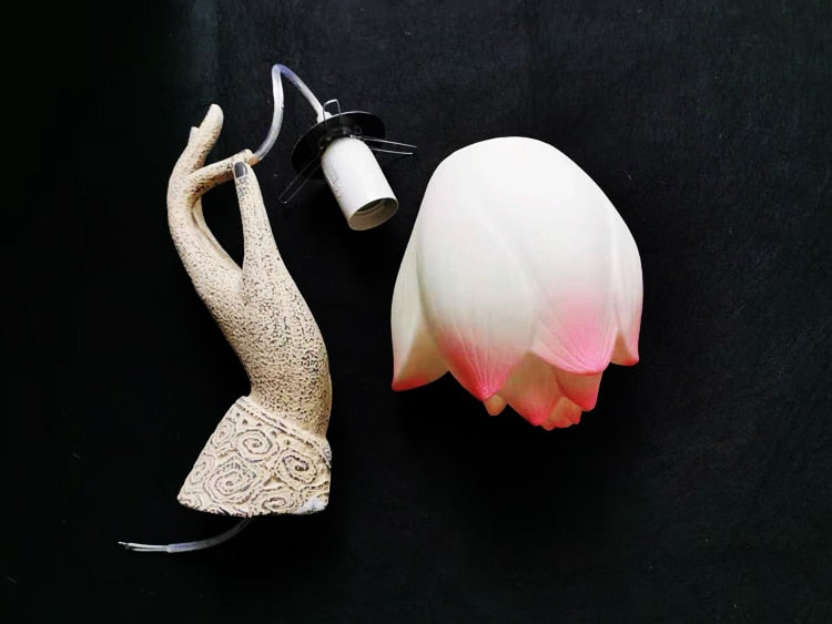 ALDO Lighting > Lighting Fixtures > Ceiling Light Fixtures Lotus Style Sculptural Wall LED Bulb Lamp Sconce