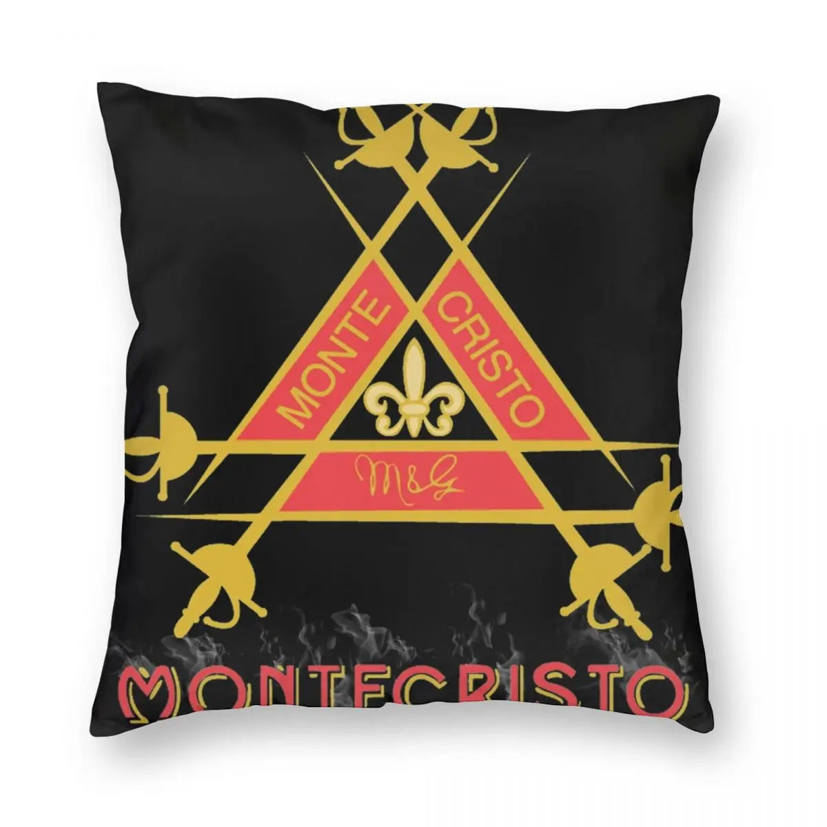 ALDO Linens & Bedding > Bedding > Pillowcases & Shams 40cm x 40cm (16*16 inch pillowcase) / Velvet / Black and Gold Monte Christo Habana Cuba Cigar Style Pillowcases Poliester