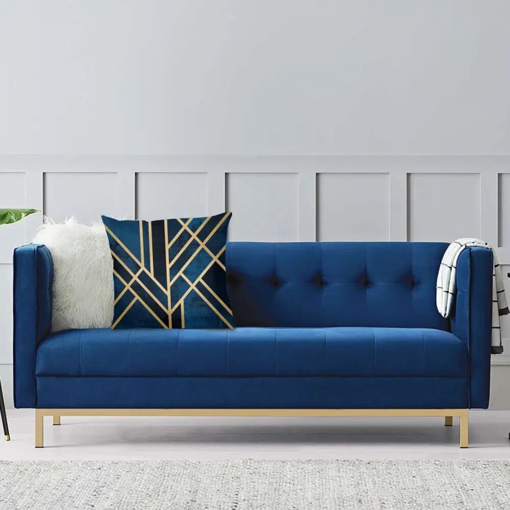 ALDO Linens & Bedding > Bedding > Pillowcases & Shams Art Deco Geometric Graphic Design Midnight Throw Polyester Pillow Cover