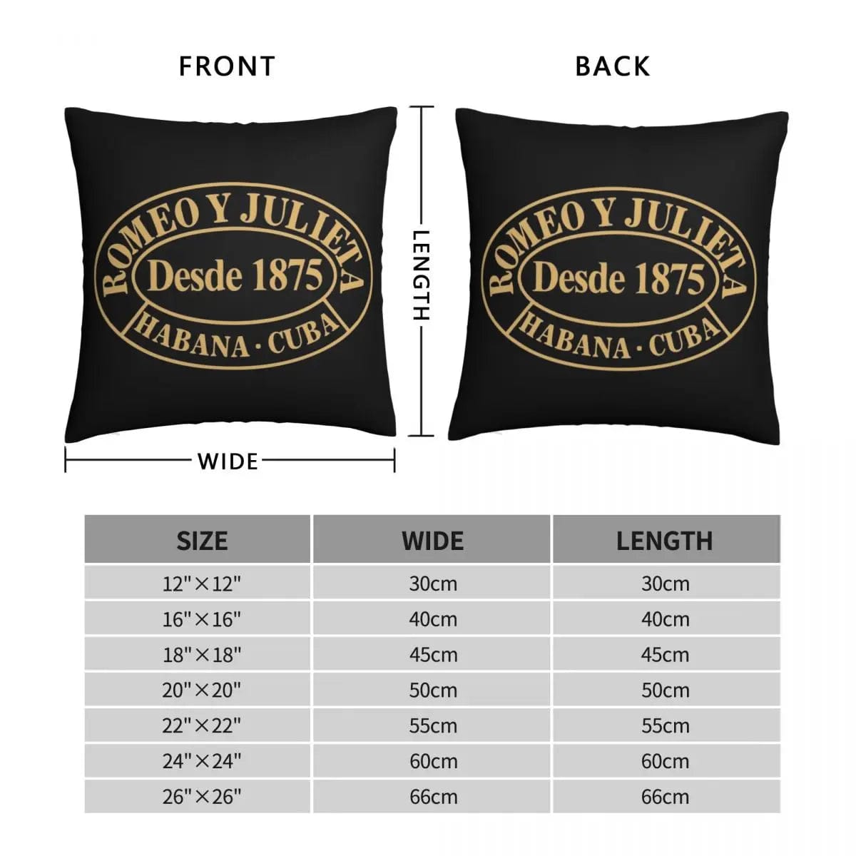 ALDO Linens & Bedding > Bedding > Pillowcases & Shams Romeo and Julieta Habana Cuba Cigar Style Pillowcases Poliester